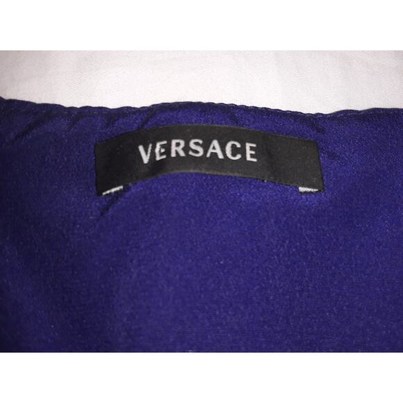 Versace Sz 42 IT Royal Blue Strapless Sequin Embellished Cocktail Dress - Picture 10 of 12